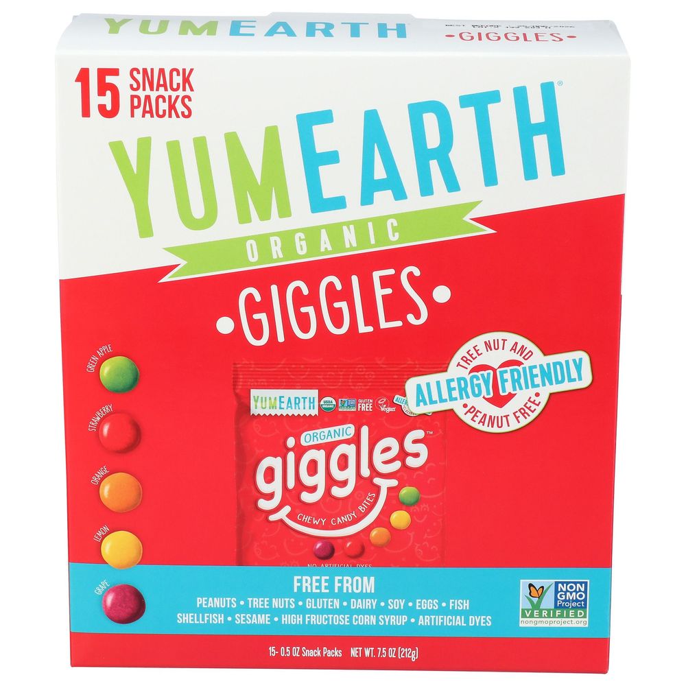 Yumearth Organic Giggles Chewy Candy Bites - Box, 7.5 Ounce -- 6 Per Case