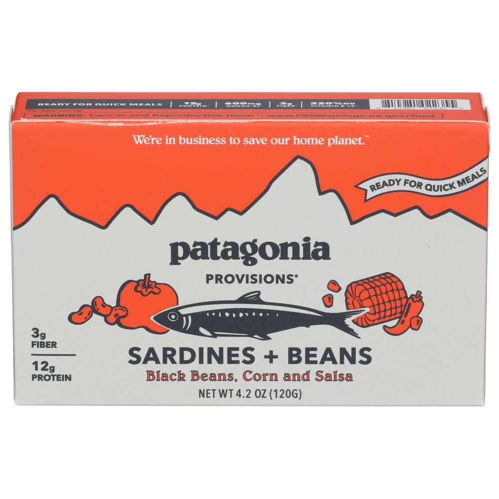 Patagonia Provisions Black Beans Corn And Salsa Sardines Plus Beans, 4.2 Ounce -- 10 Per Case