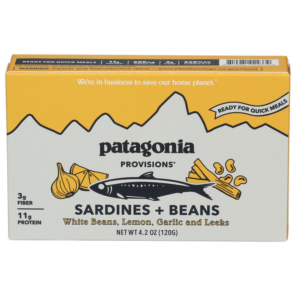 Patagonia Provisions White Beans Lemon Garlic And Leeks Sardines Plus Beans, 4.2 Ounce -- 10 Per Case