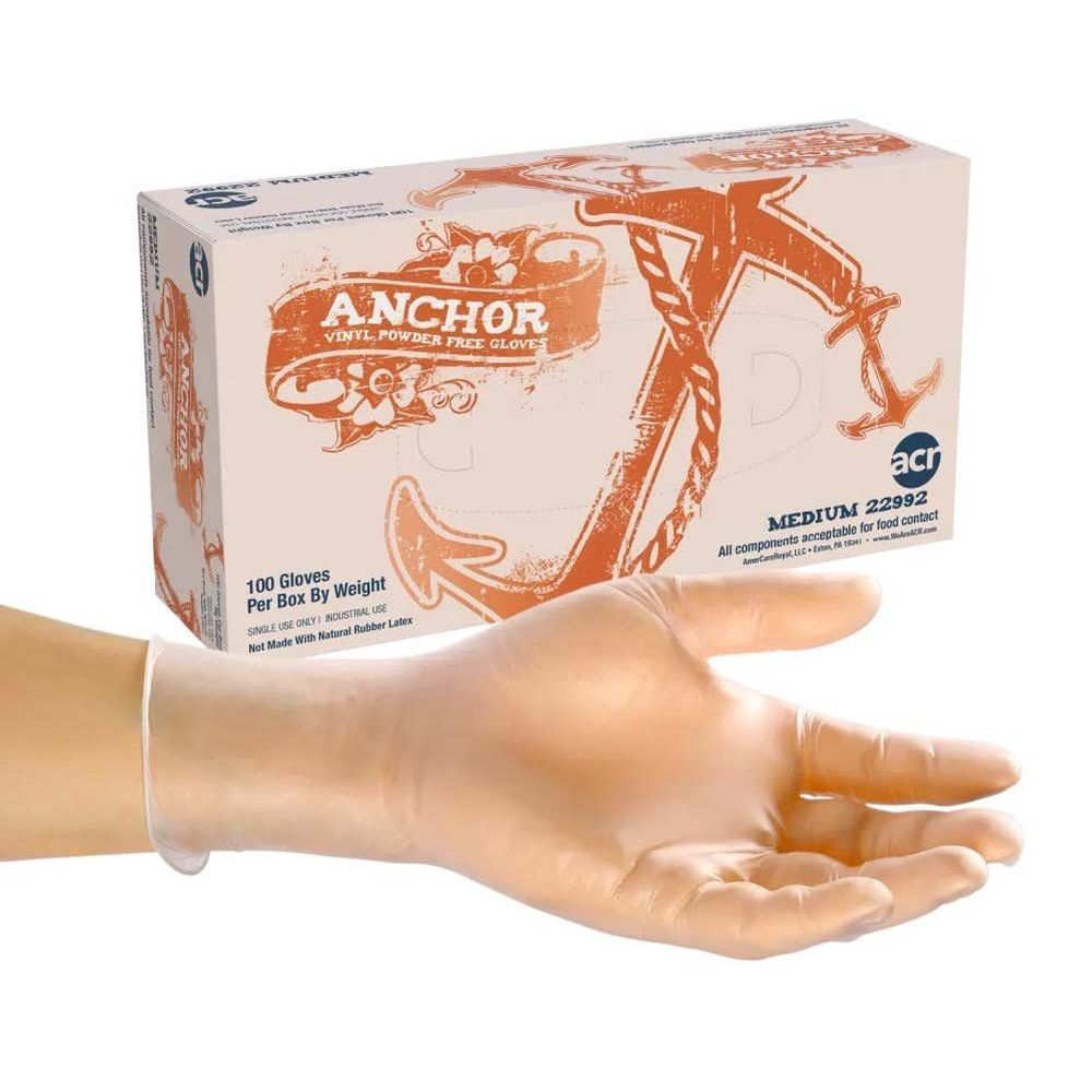 Anchor Clear Vinyl Medium Powder-Free Gloves
