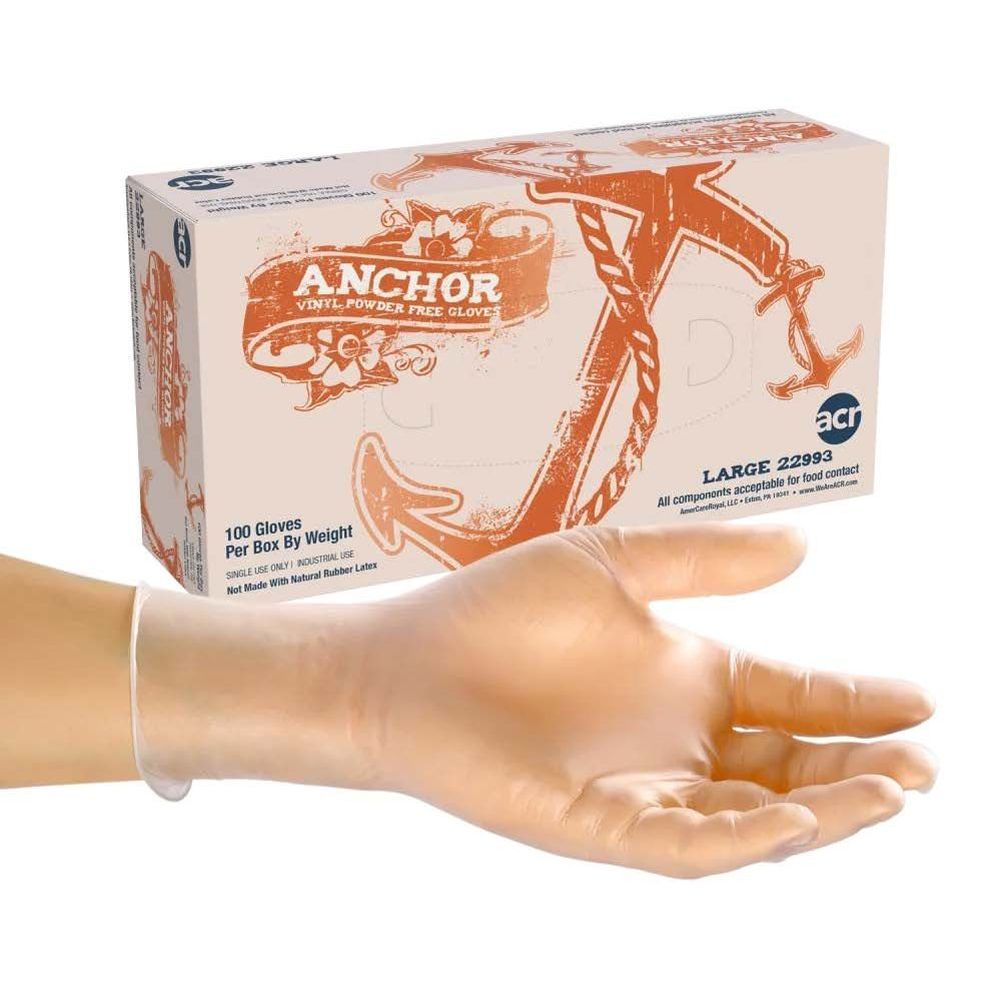 Anchor Clear Vinyl Large Powder-Free Gloves