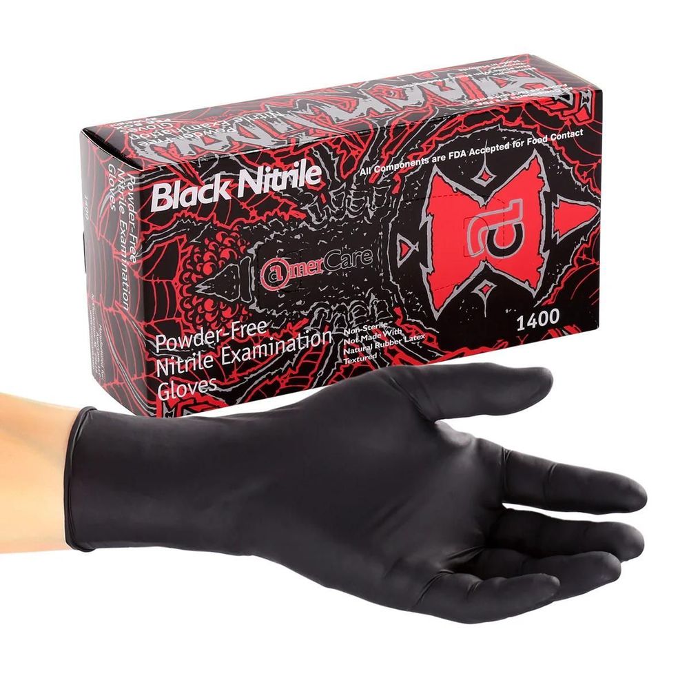 Black Widow Nitrile X-Large Powder-Free Exam Gloves
