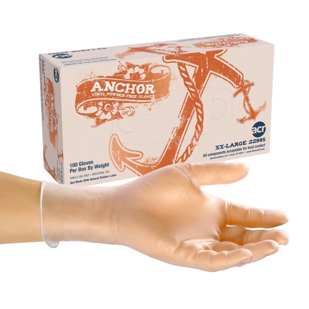 Anchor Clear Vinyl XX Large Powder-Free Gloves