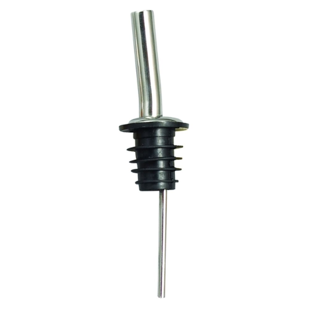 Winco Jet Spout And Black Plastic Stopper Metal Pourer, 12 Count