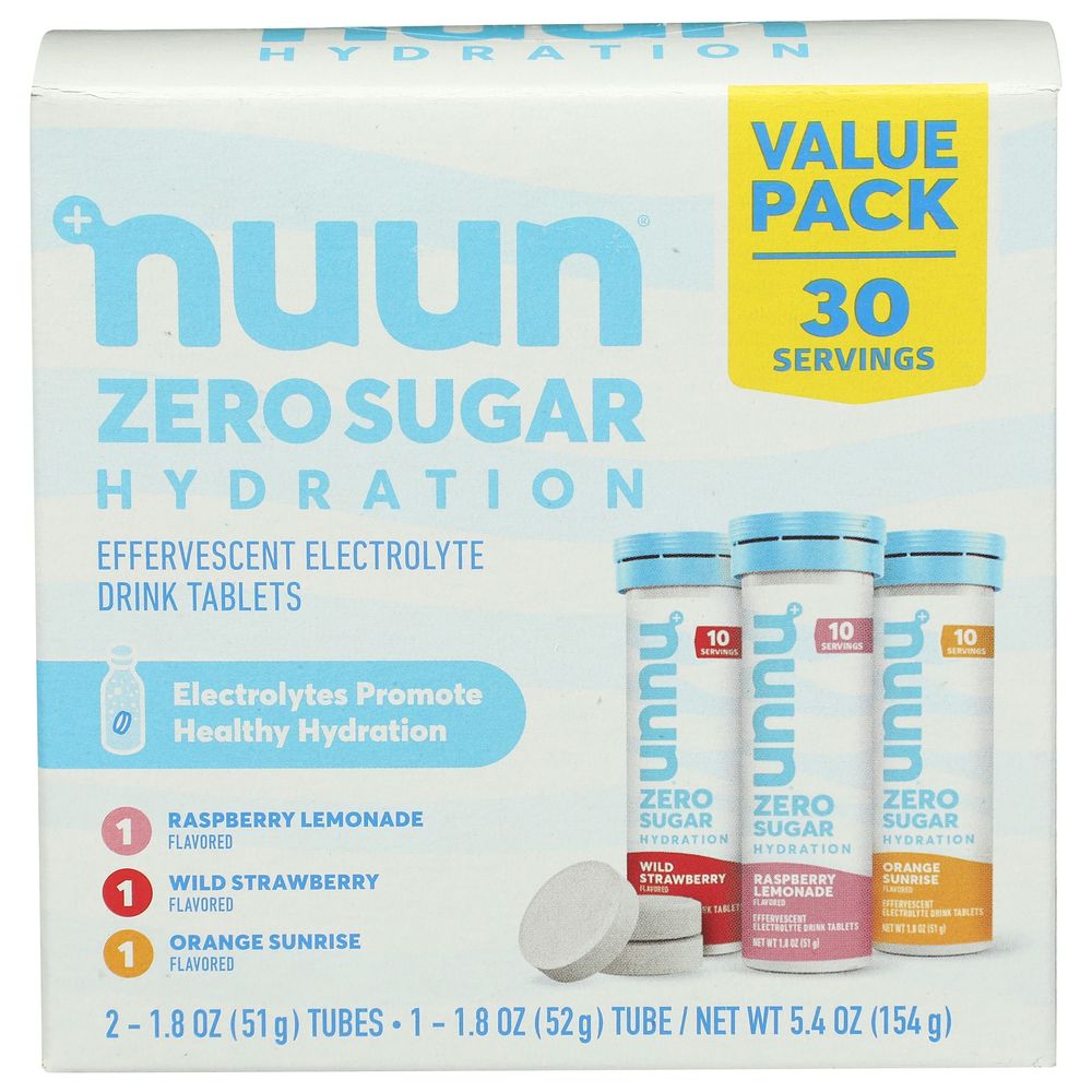 Nuun Zero Sugar 3 Flavors Hydration Tablets, 30 Count