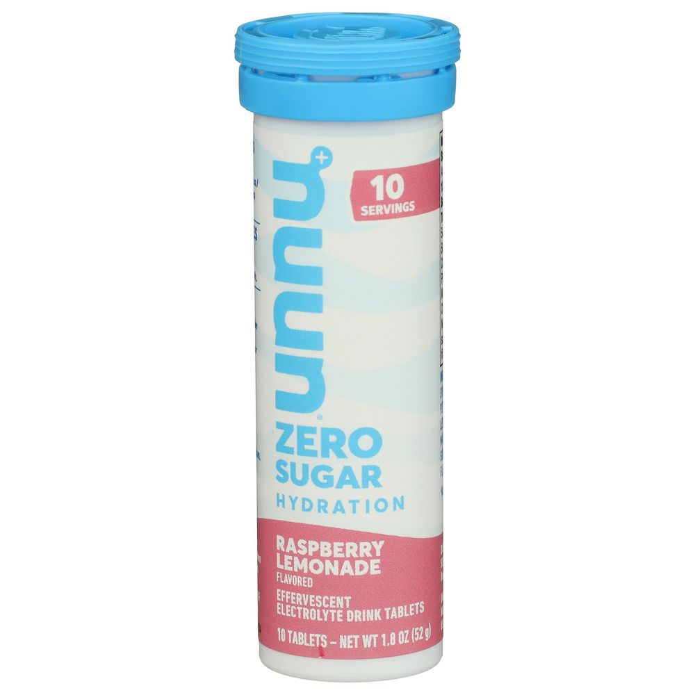 Nuun Zero Sugar Raspberry Lemonade Hydration Tablets, 10 Count -- 8 Per Case