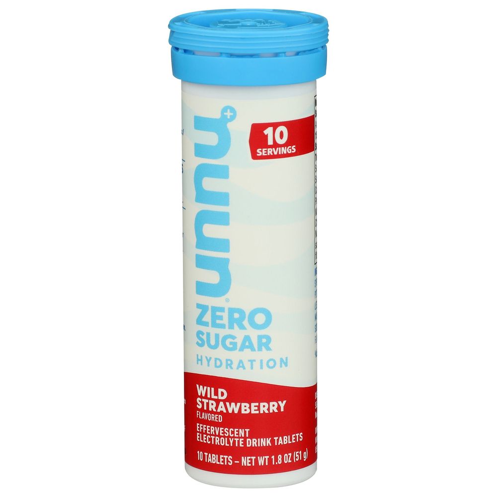 Nuun Zero Sugar Wild Strawberry Hydration Tablets, 10 Count -- 8 Per Case