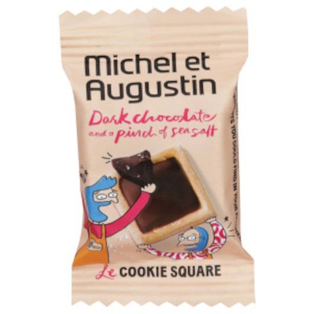 Michel & Augustin Dark Chocolate And A Pinch Of Sea Salt Cookie Square, 0.30 Ounce -- 180 Per Case
