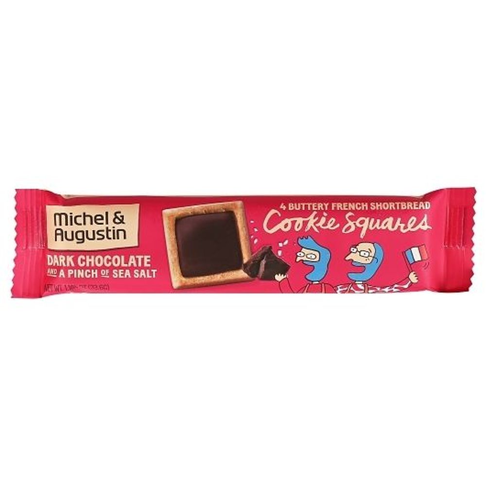 Michel & Augustin Dark Chocolate And A Pinch Of Sea Salt Cookie Square, 1.19 Ounce -- 18 Per Case