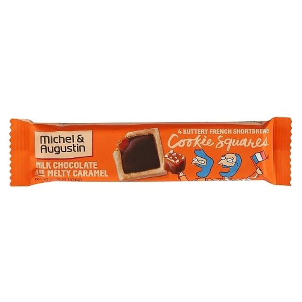 Michel & Augustin Milk Chocolate And Melty Caramel Cookie Square, 1.30 Ounce -- 18 Per Case