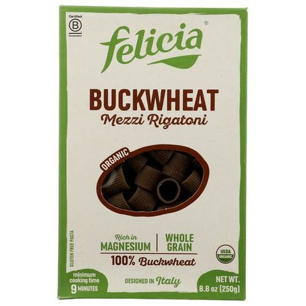 Felicia Organic Buckwheat Mezzi Rigatoni Pasta, 8.8 Ounce -- 6 Per Case
