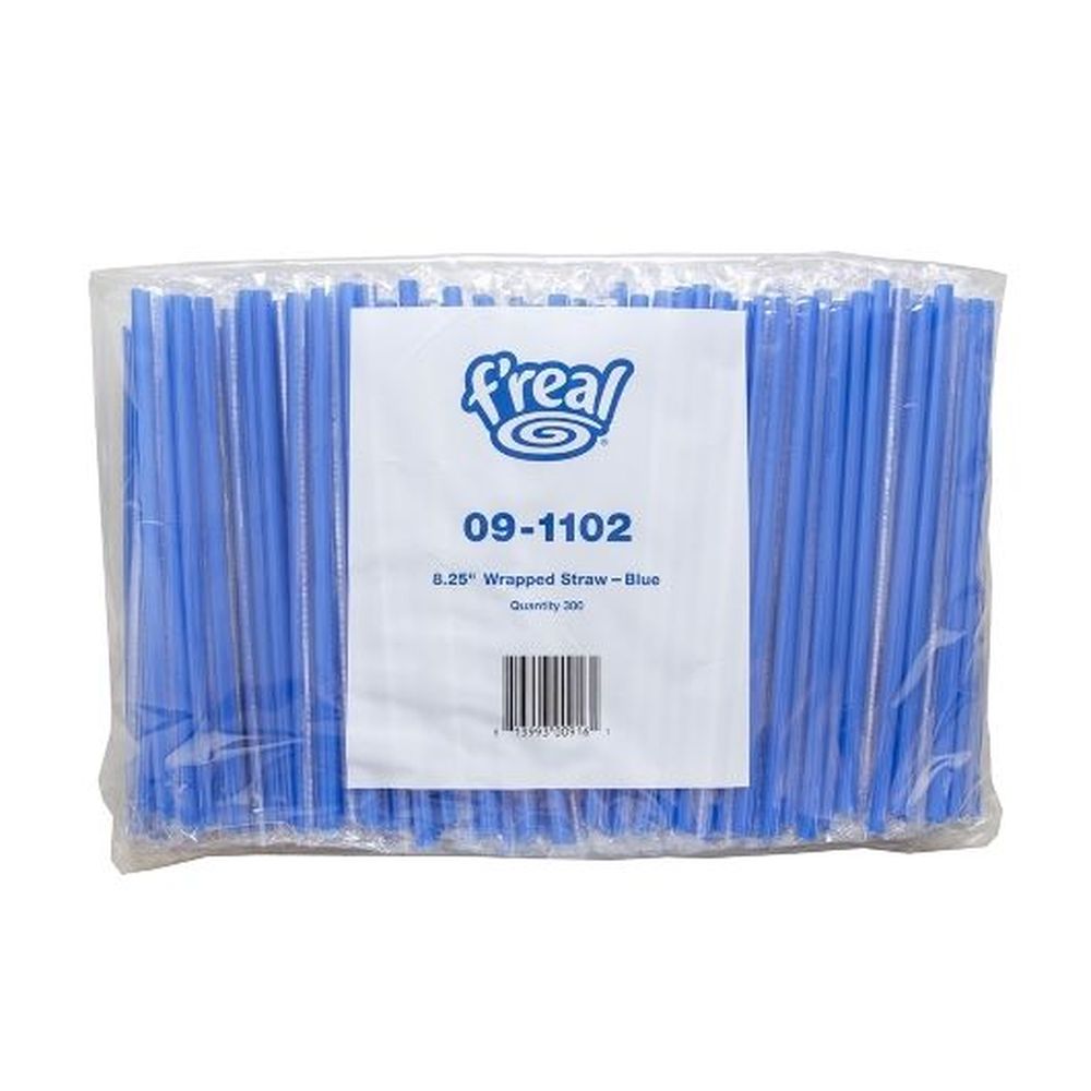 Amercare F Real Blue Poly Wrapped Giant Straw, 300 Count -- 10 Per Case