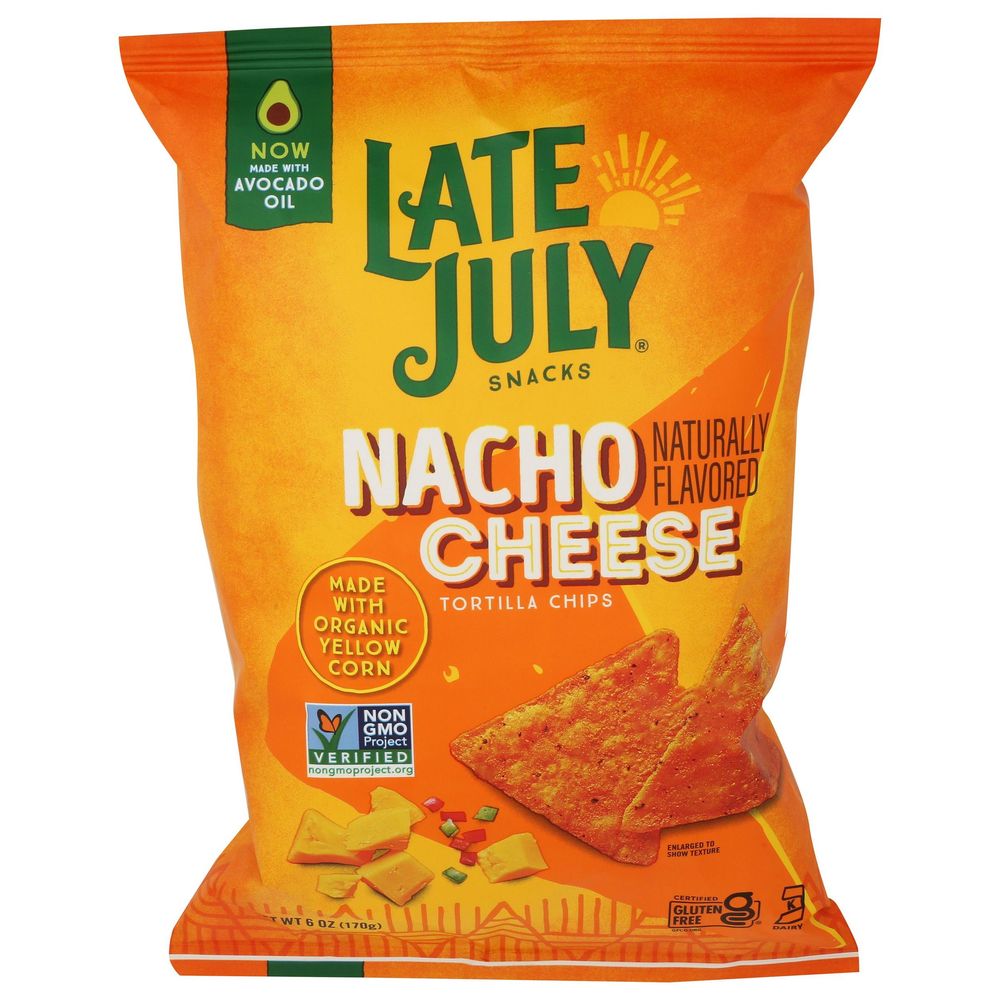 Late July Organic Nacho Cheese Tortilla Chips, 6 Ounce -- 12 Per Case