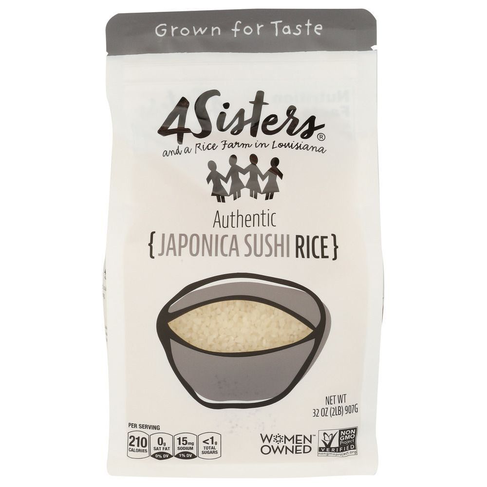 4sisters Authentic Short Grain Japonica Sushi Rice, 2 Pound -- 6 Per Case