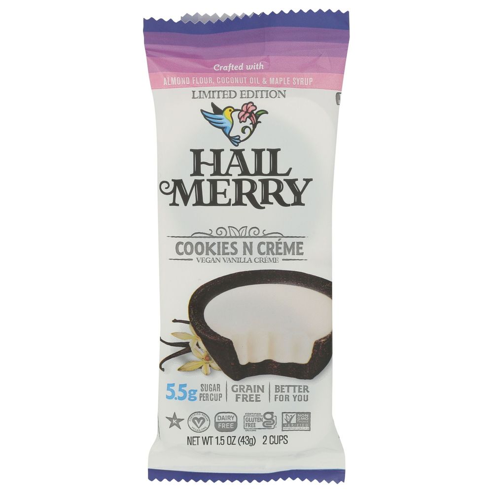 Hail Merry Vanilla Cookies N Creme Cups, 1.5 Ounce -- 12 Per Case