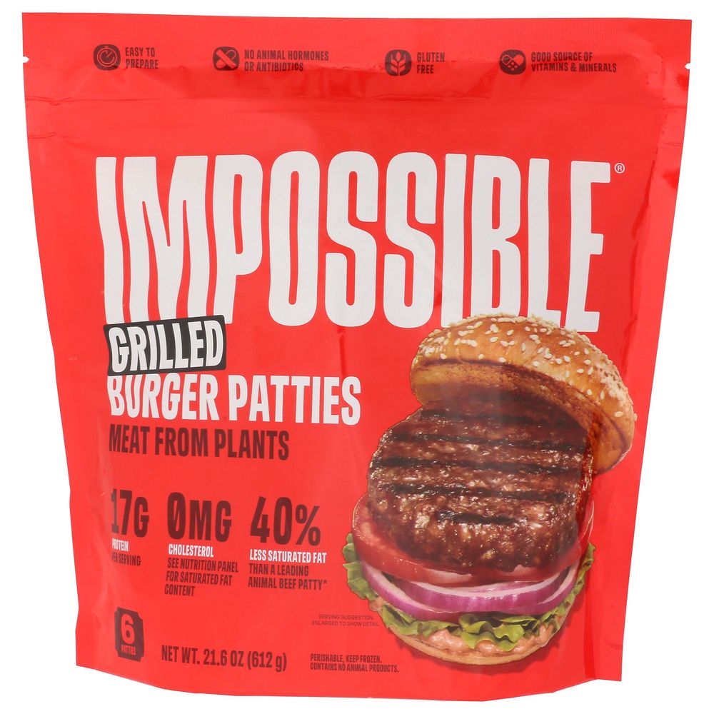 Impossible Grilled Burger Patties, 21.6 Ounce -- 6 Per Case