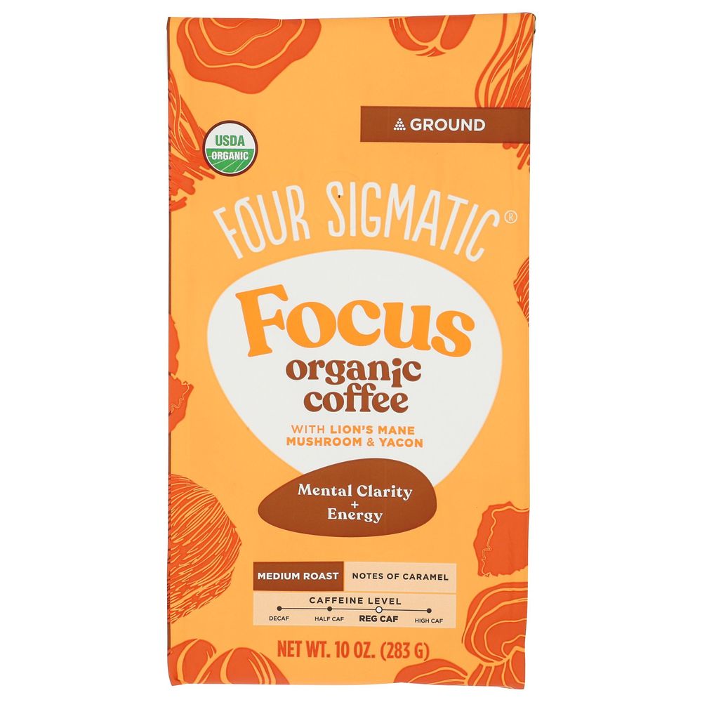 Organic Focus Lions Mane Mushroom and Yacon Medium Roast Ground Coffee