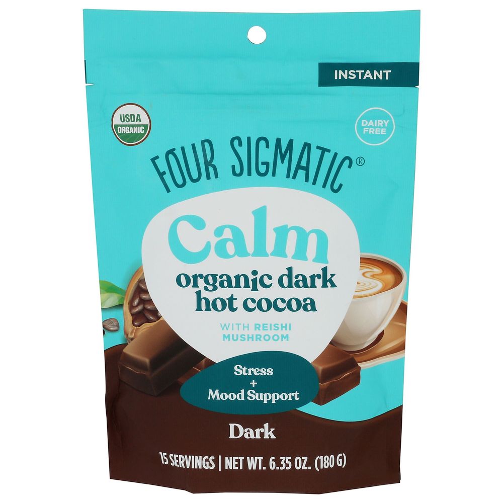 Four Sigmatic Organic Calm Instant Dark Hot Cocoa, 6.35 Ounce -- 6 Per Case