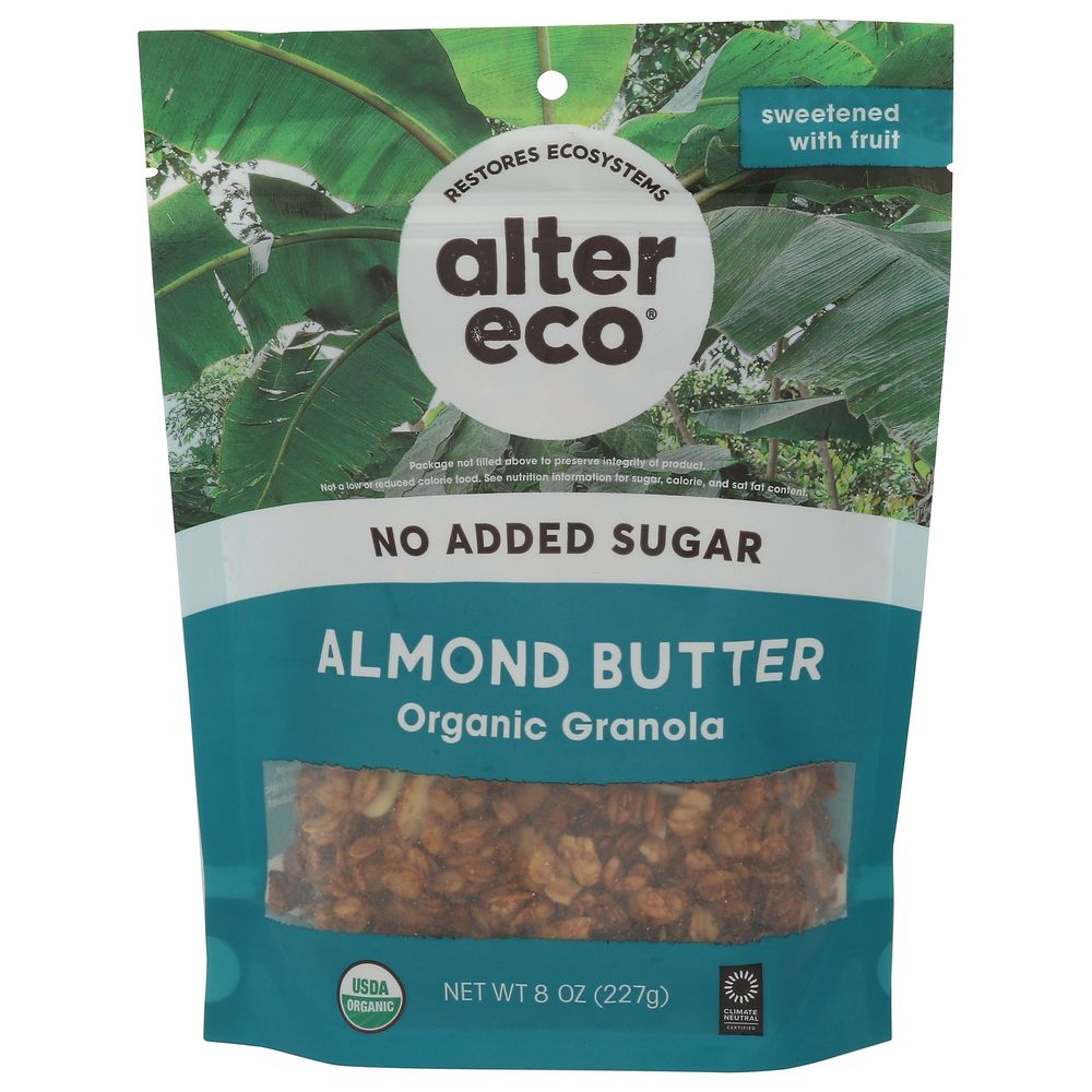 Alter Eco Organic No Added Sugar Almond Butter Granola, 8 Ounce -- 6 Per Case
