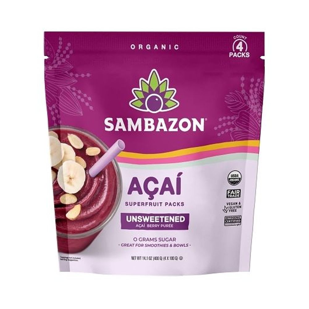 Sambazon Unsweetened Acai Superfruit Pack, 0.88 Pound -- 10 Per Case