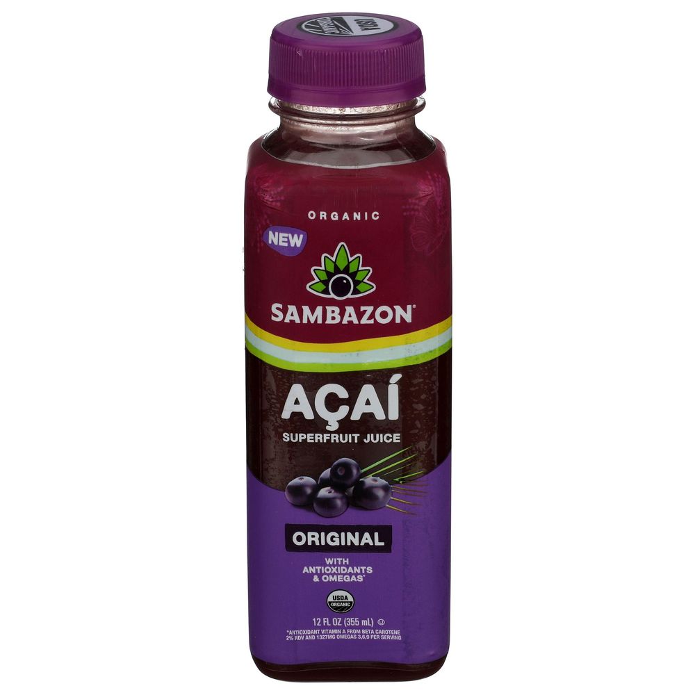Sambazon Organic Original Acai Superfruit Juice, 12 Fluid Ounce -- 6 Per Case