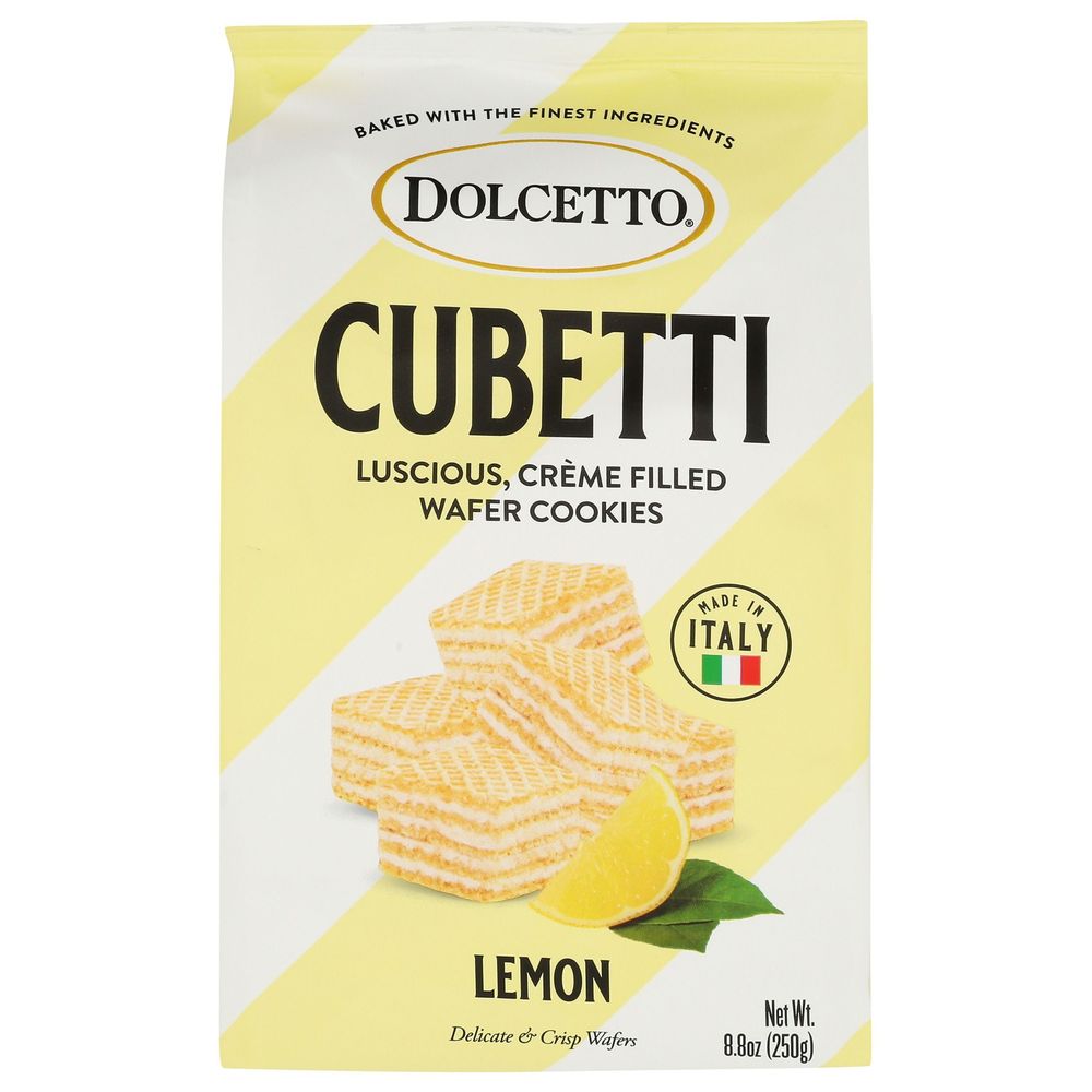 Dolcetto Cubetti Lemon Crème Filled Wafer Cookies, 8.8 Ounce -- 10 Per Case