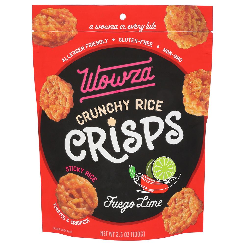 Wowza Fuego Lime Rice Crisps, 3.5 Ounce -- 8 Per Case