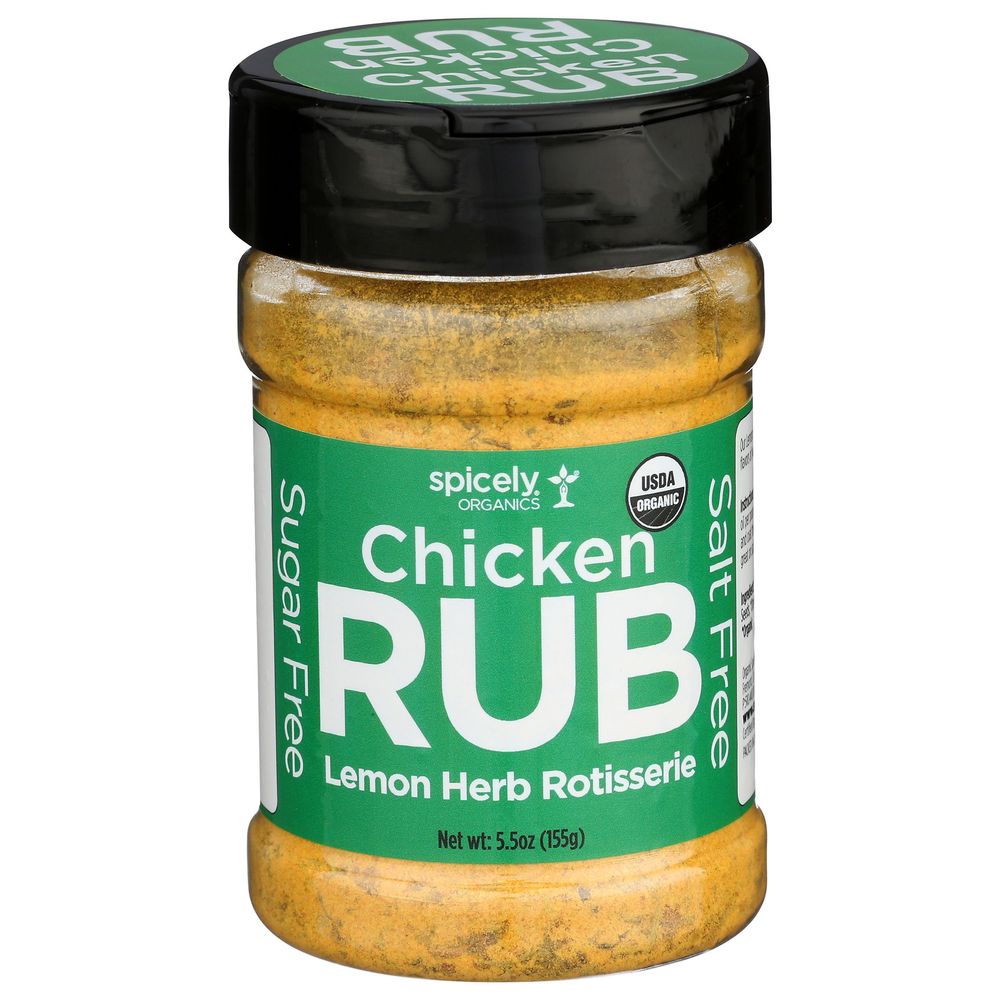 Spicely Organics Lemon Herb Rotisserie Chicken Rub, 5.5 Ounce -- 3 Per Case