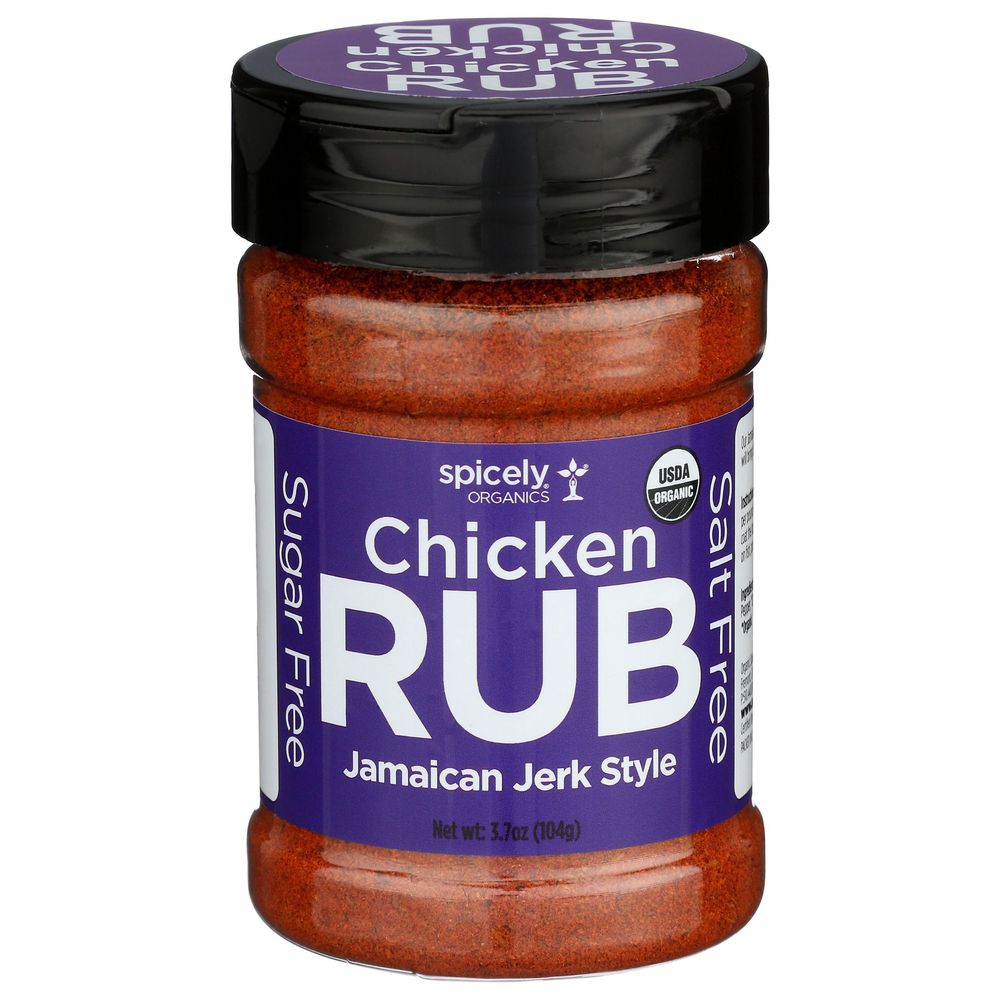 Spicely Organics Jamaican Jerk Style Chicken Rub, 3.7 Ounce -- 3 Per Case