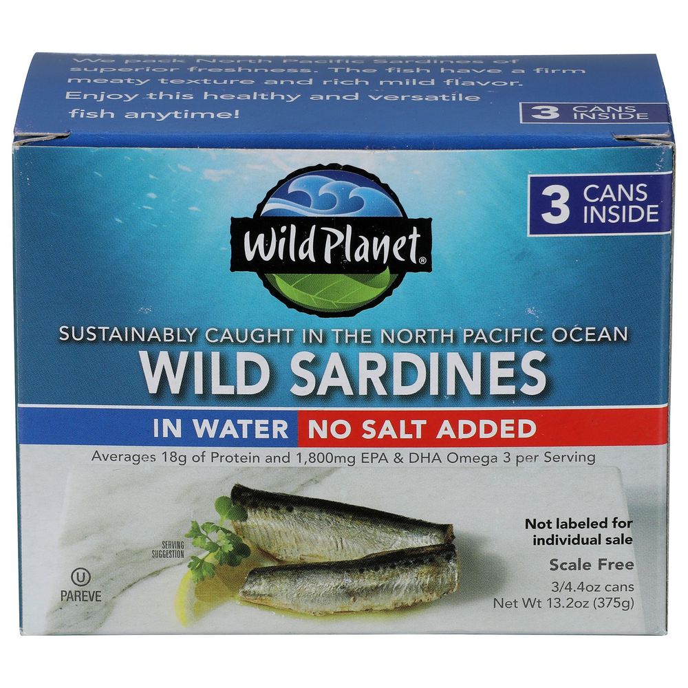 Wild Planet Wild Sardines In Water, 4.4 Ounce -- 36 Per Case