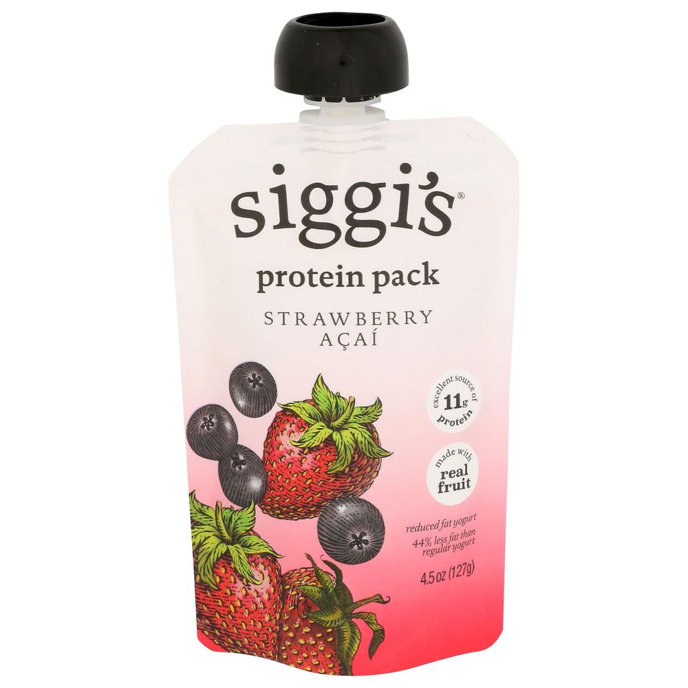 Siggi's Strawberry Acai Reduced Fat Yogurt - Protein Pack, 4.5 Fluid Ounce -- 8 Per Case