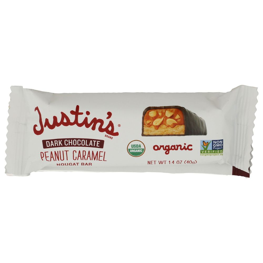 Organic Dark Chocolate Peanut Caramel Nougat Candy Bar