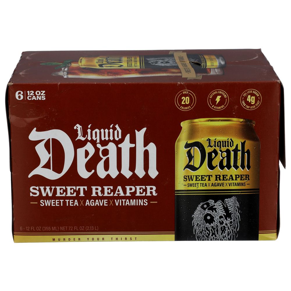Liquid Death Sweet Reaper Iced Tea, 72 Fluid Ounce -- 4 Per Case