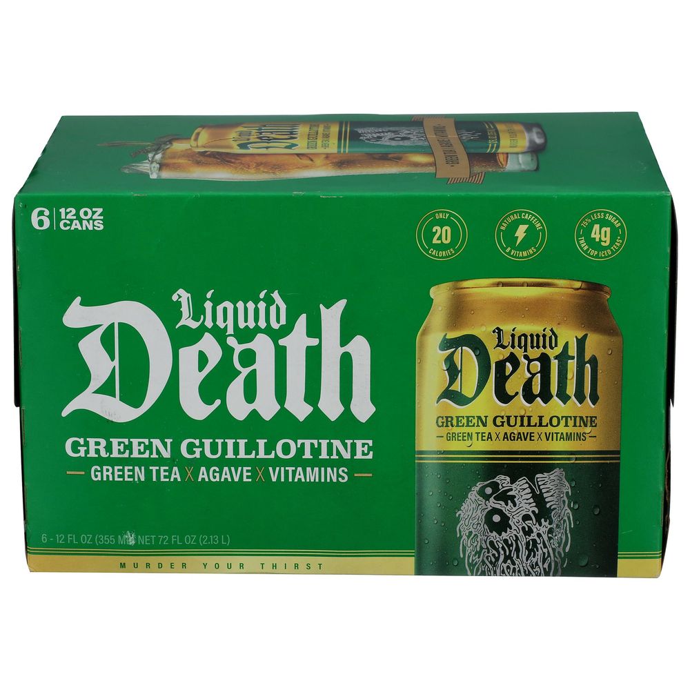 Liquid Death Green Guillotine Iced Tea, 72 Fluid Ounce -- 4 Per Case
