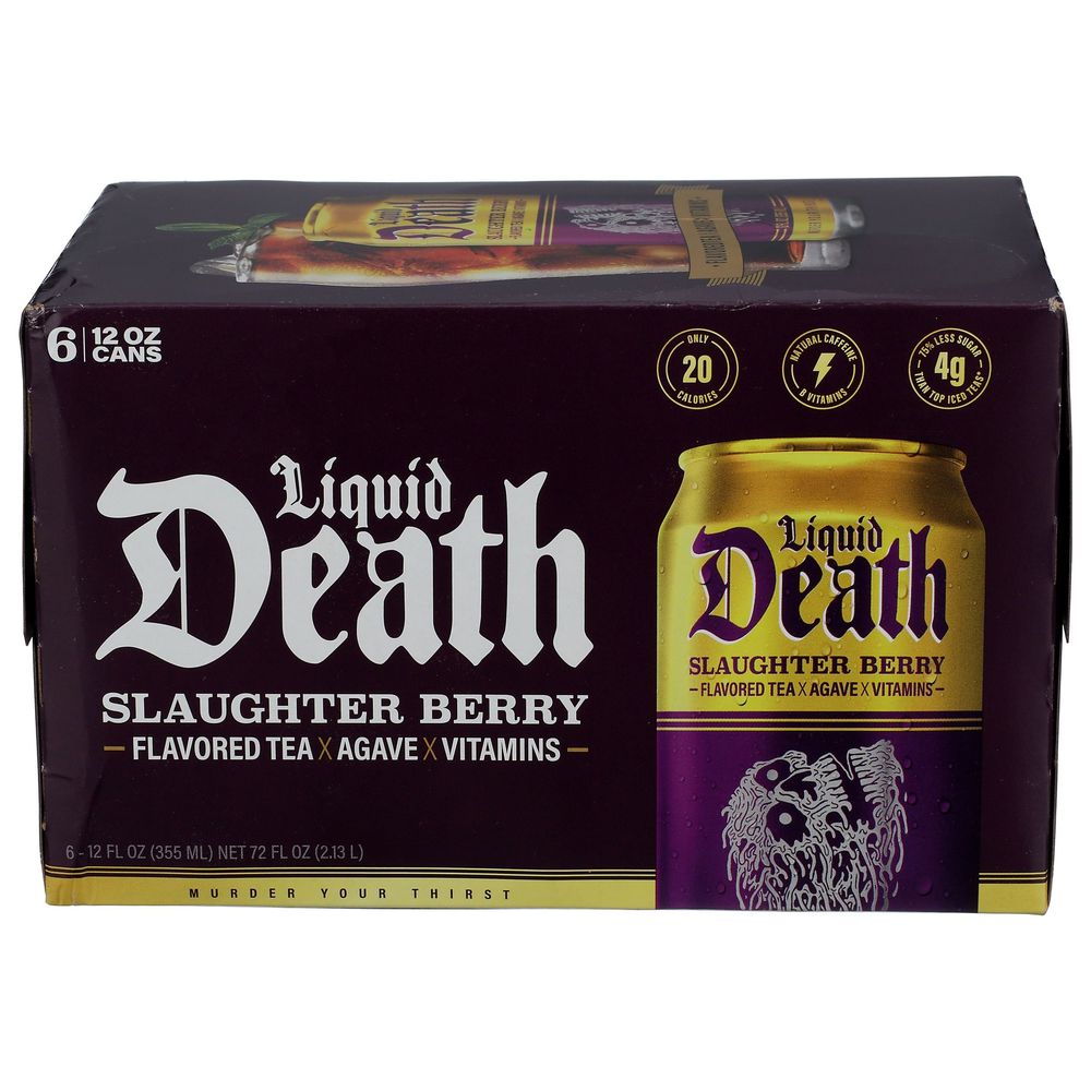 Liquid Death Slaughter Berry Iced Tea, 72 Fluid Ounce -- 4 Per Case