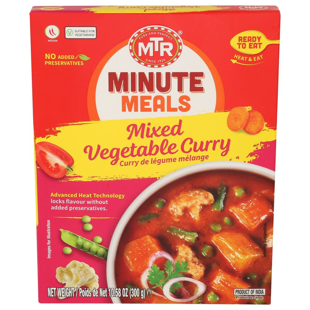 Mtr Ready To Eat Minute Meals Mixed Vegetable Curry, 10.5 Ounce -- 20 Per Case
