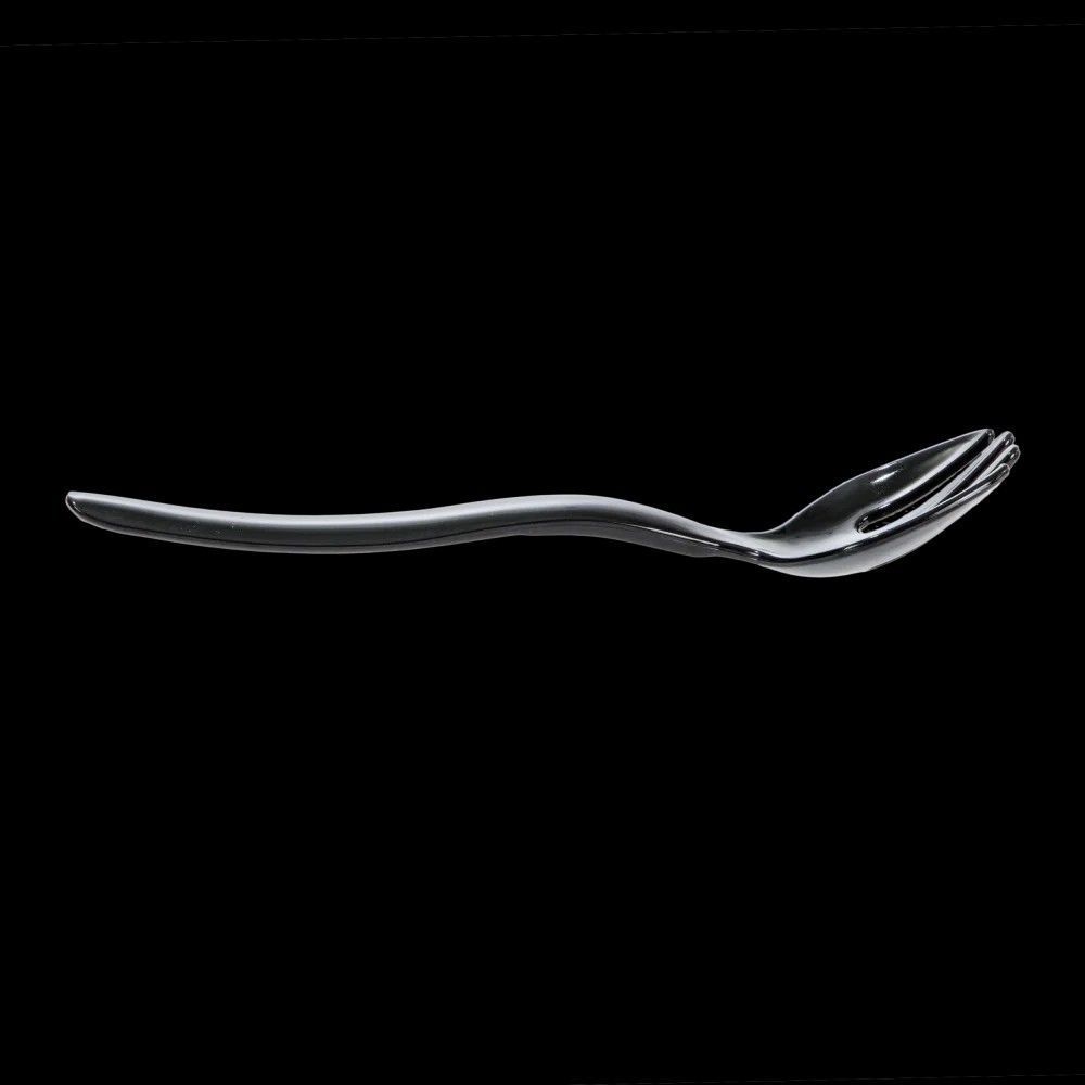 Black Polystyrene Individually Wrapped Serving Fork
