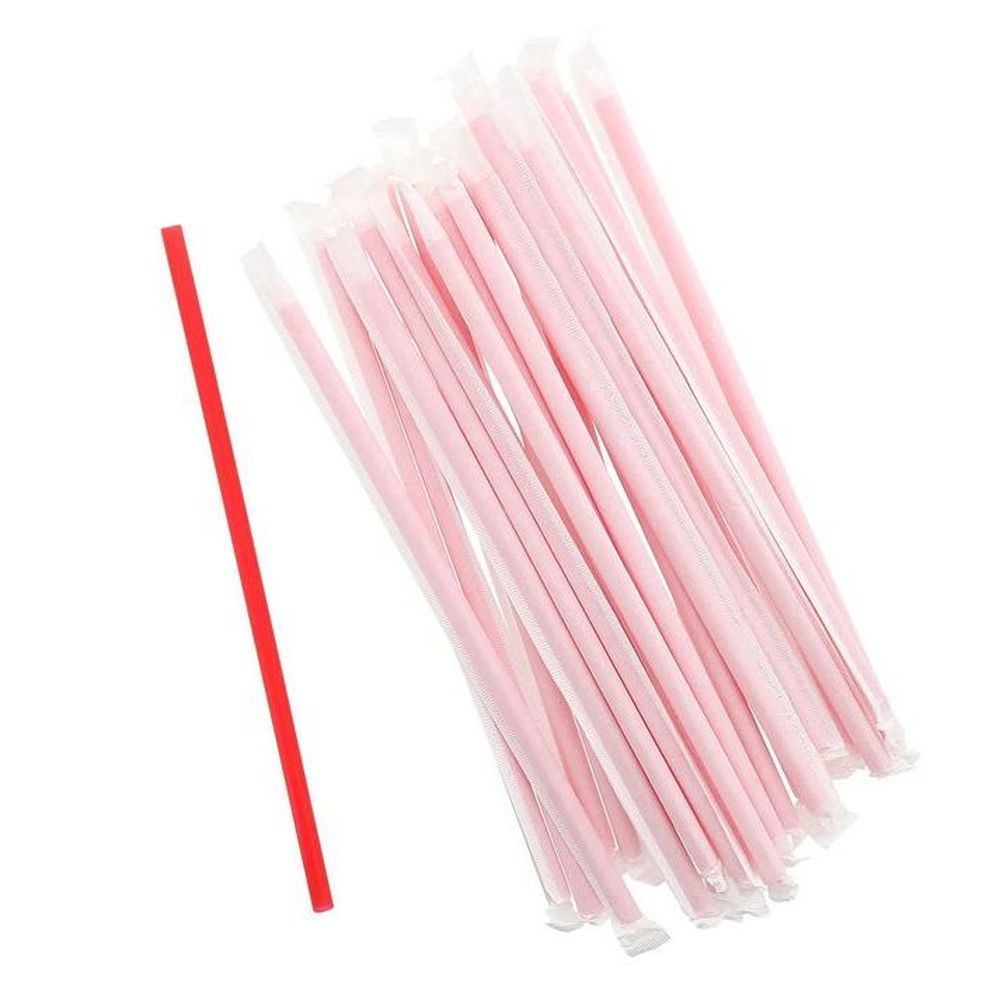 Red Polypropylene Wrapped Giant Straw