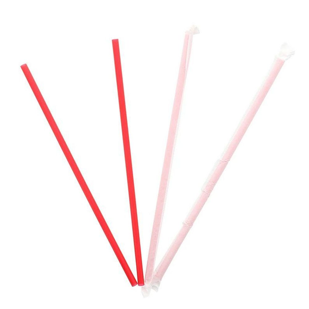Red Polypropylene Paper Wrapped Giant Straw