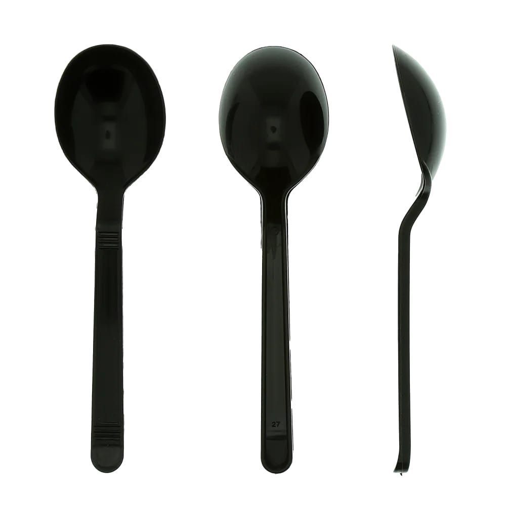 Black Polypropylene Heavy-Weight Soup Spoon