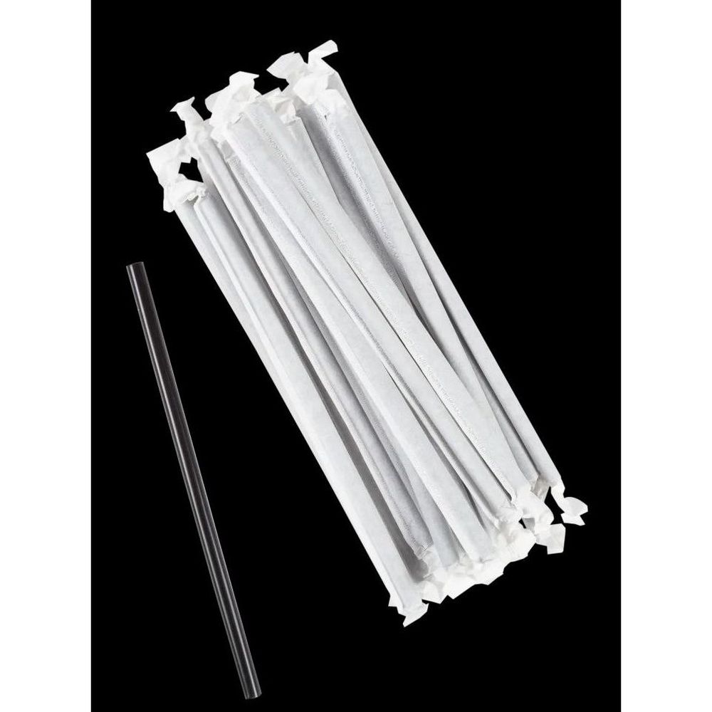 Black Polypropylene Poly Wrapped Giant Straw