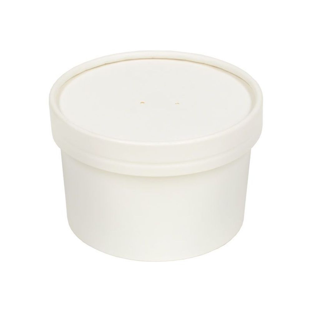 White SBS Squat Soup Cup with Paper Lid