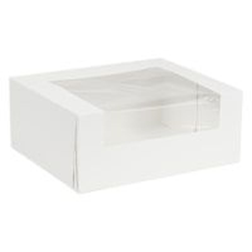 White SBS No Print Donut Carton with OPP Window