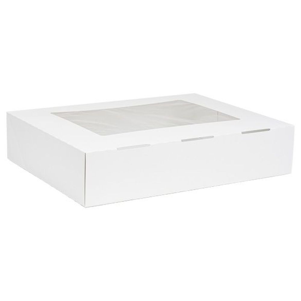 Plain White SBS Cake Carton with SBS OPP Window