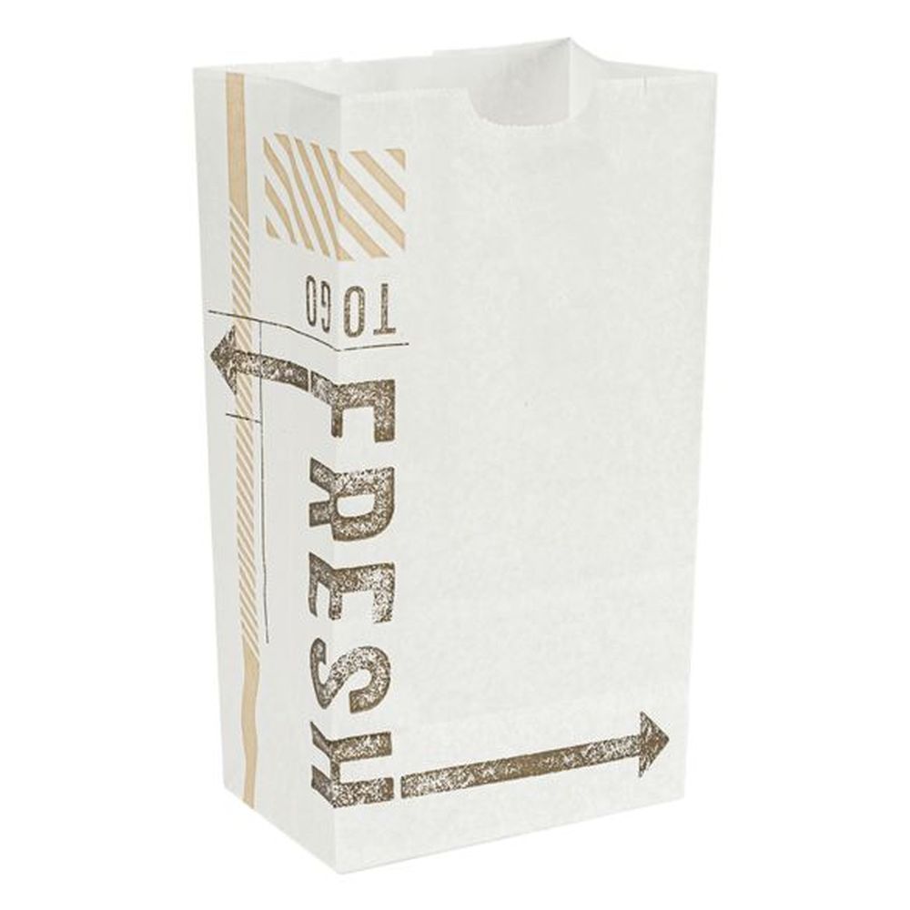 Bleached Kraft MG30 To Go Fresh Printed Waxed Bread Bag 6 Pound