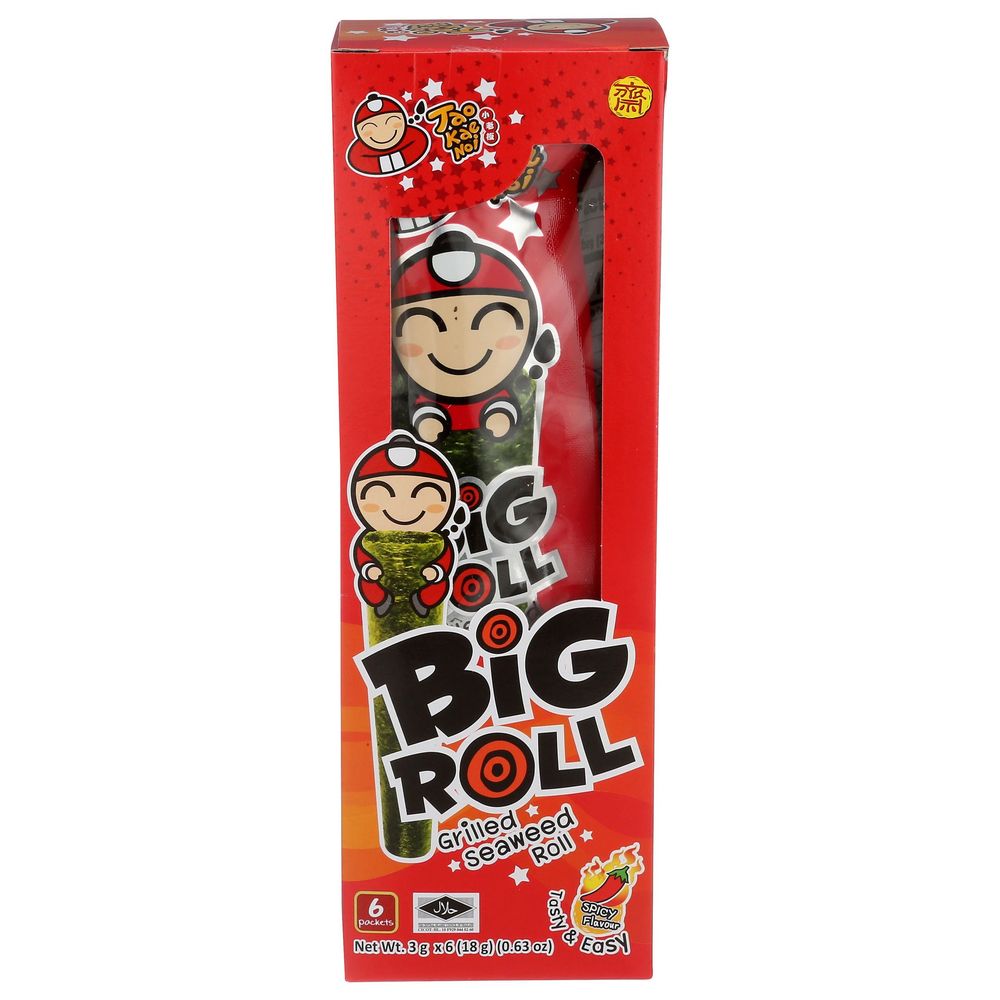 Taokaenoi Grilled Spicy Seaweed Big Roll, 0.63 Ounce -- 12 Per Case