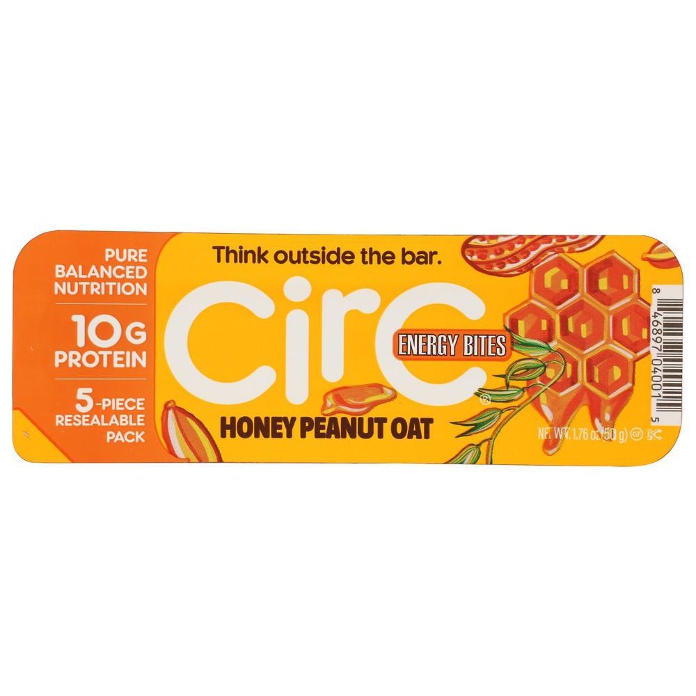 Circ Bites Honey Peanut Oat Protein Ball, 1.76 Ounce -- 12 Per Case