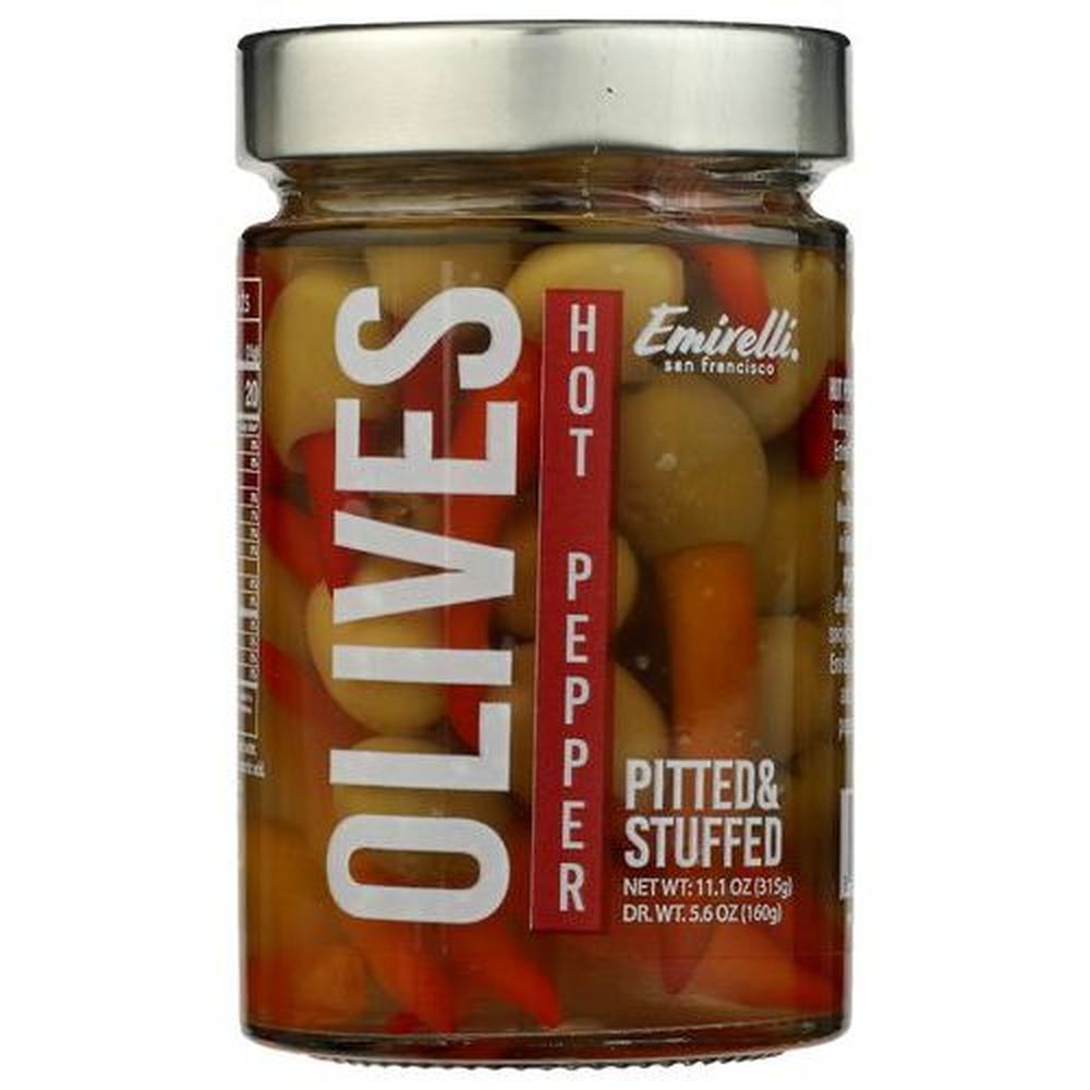 Hot Pepper Pitted and Stuffed Green Olives