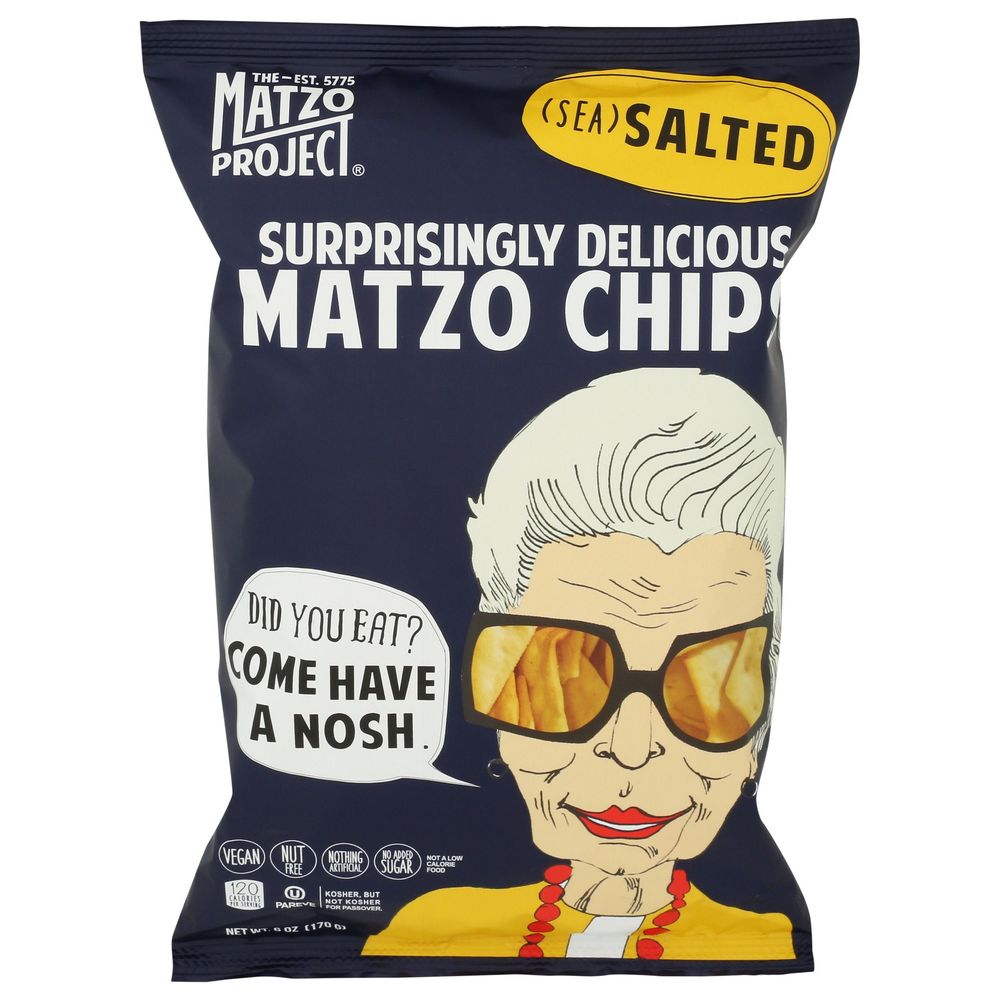 The Matzo Project Surprisingly Delicious Salted Matzo Chips, 6 Ounce -- 12 Per Case