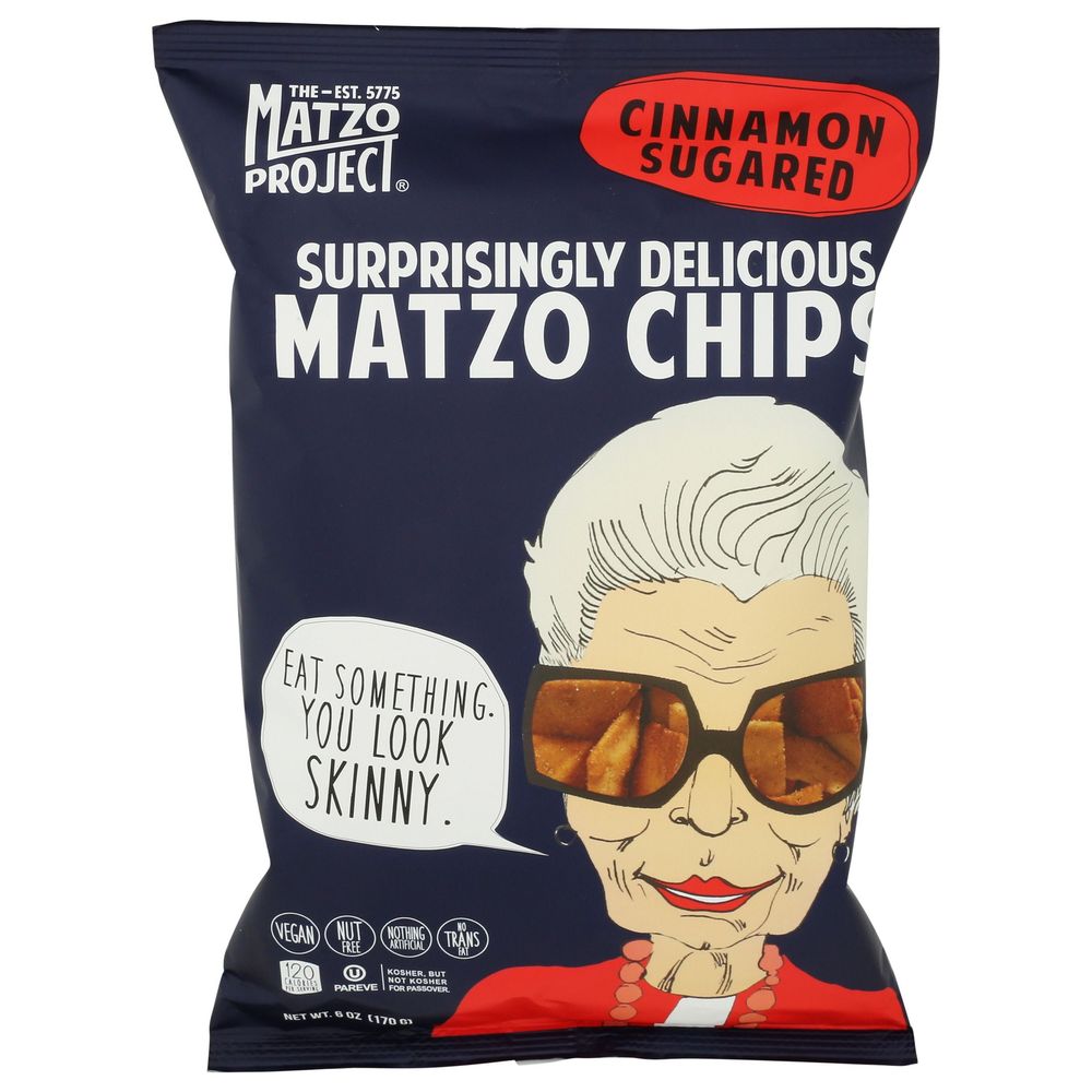 The Matzo Project Surprisingly Delicious Cinnamon Sugared Matzo Chips, 6 Ounce -- 12 Per Case